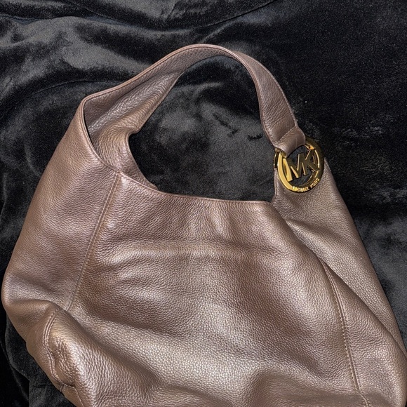 Michael Kors Chocolate Brown Hobo Bag with Gold Detail - Picture 6 of 17